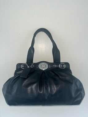 Coach Garnet Large Pleated Leather Shoulder Bag
